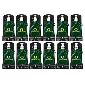 Set of 12 NCAA Oregon Ducks 16 oz Foldable Water Bottles Tailgate Game Day